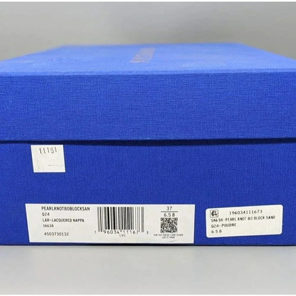 NIB Stuart Weitzman Women's Pearl Knot Block-Heel Sandals Size 6.5 B (MSRP $495) - Picture 8 of 8